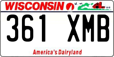 WI license plate 361XMB