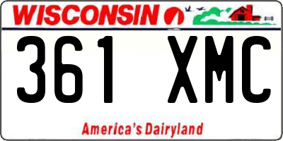 WI license plate 361XMC