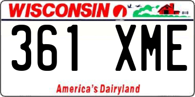 WI license plate 361XME