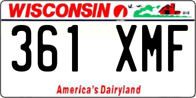 WI license plate 361XMF