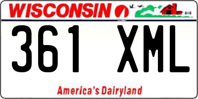 WI license plate 361XML