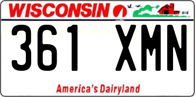 WI license plate 361XMN