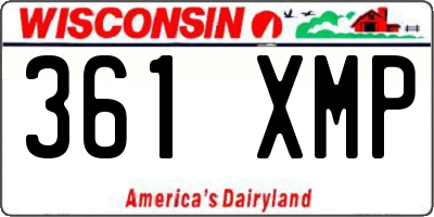 WI license plate 361XMP