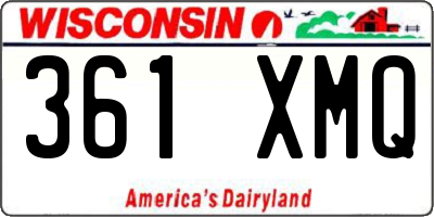 WI license plate 361XMQ