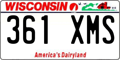 WI license plate 361XMS