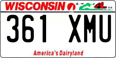 WI license plate 361XMU