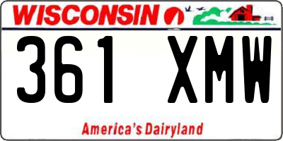 WI license plate 361XMW
