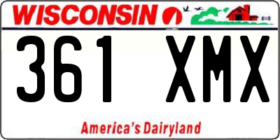 WI license plate 361XMX