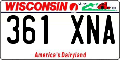 WI license plate 361XNA