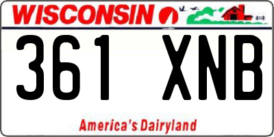 WI license plate 361XNB