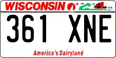 WI license plate 361XNE