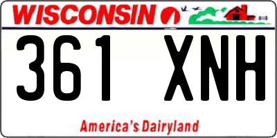 WI license plate 361XNH