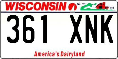WI license plate 361XNK