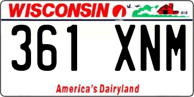 WI license plate 361XNM