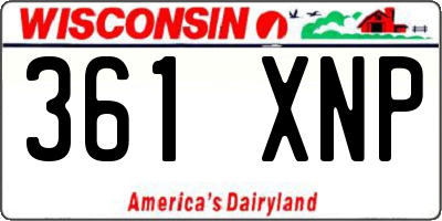 WI license plate 361XNP
