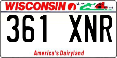 WI license plate 361XNR
