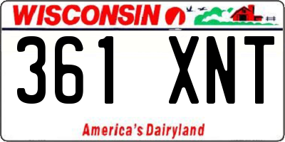 WI license plate 361XNT
