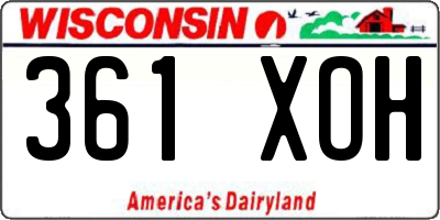 WI license plate 361XOH
