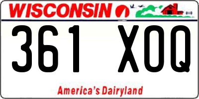 WI license plate 361XOQ