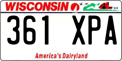 WI license plate 361XPA
