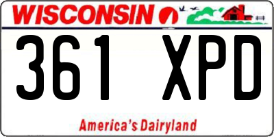 WI license plate 361XPD