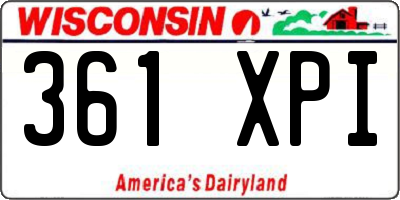WI license plate 361XPI