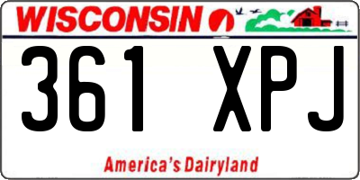WI license plate 361XPJ
