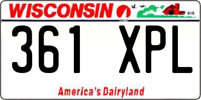 WI license plate 361XPL