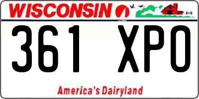 WI license plate 361XPO