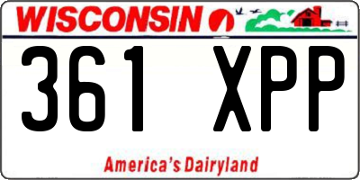 WI license plate 361XPP