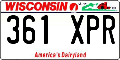 WI license plate 361XPR