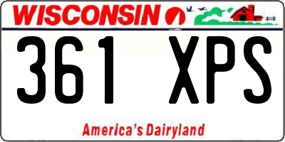 WI license plate 361XPS