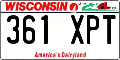 WI license plate 361XPT