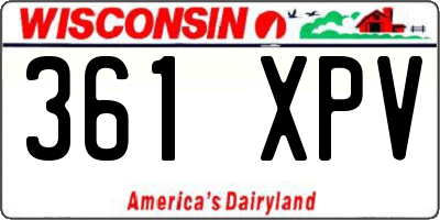 WI license plate 361XPV