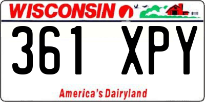 WI license plate 361XPY
