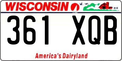 WI license plate 361XQB
