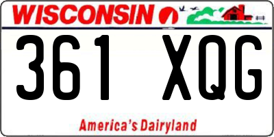 WI license plate 361XQG