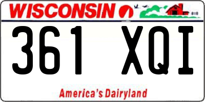 WI license plate 361XQI