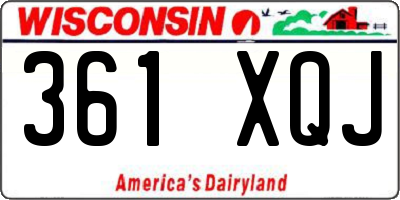 WI license plate 361XQJ