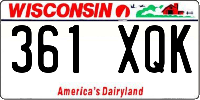WI license plate 361XQK