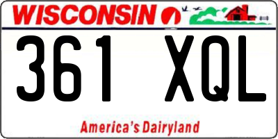 WI license plate 361XQL