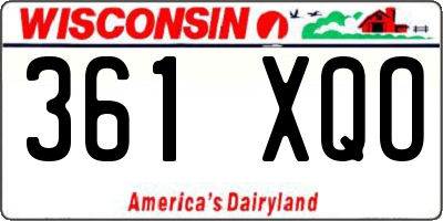 WI license plate 361XQO