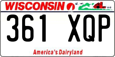 WI license plate 361XQP