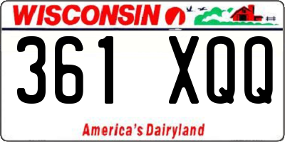 WI license plate 361XQQ