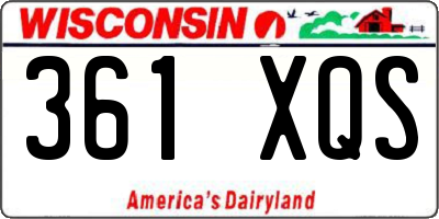 WI license plate 361XQS