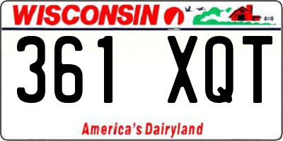 WI license plate 361XQT