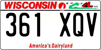 WI license plate 361XQV