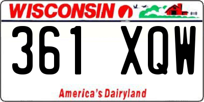 WI license plate 361XQW