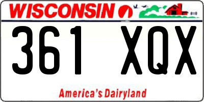 WI license plate 361XQX