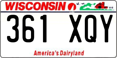 WI license plate 361XQY